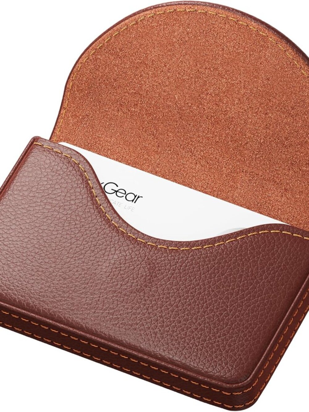 Business Card Holder Case, PU Leather Business Card Case, Coffee